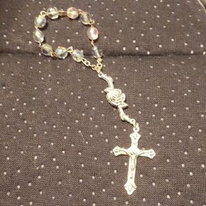 Elegant Silver Rosary Bracelet